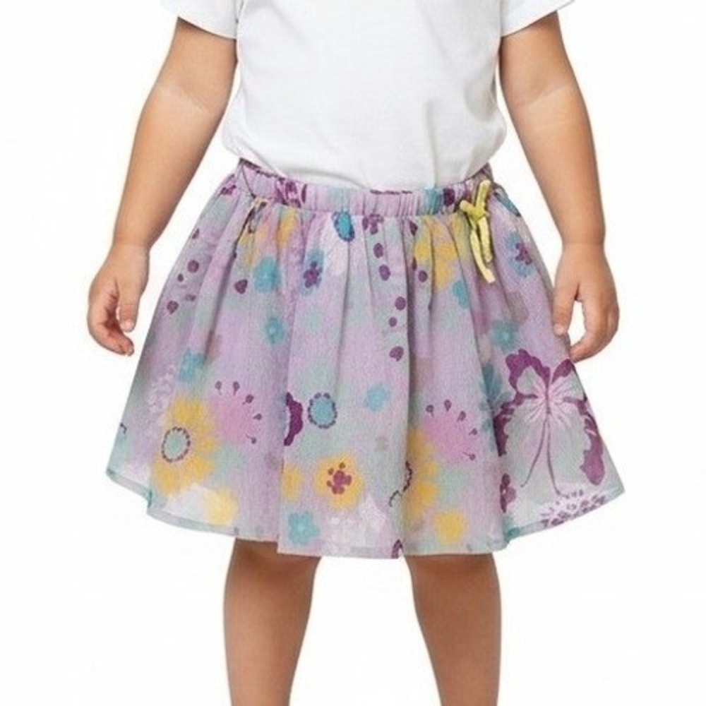 WonderKids Toddler Butterfly Skirt –‎ Pastel Floral – Size 3T